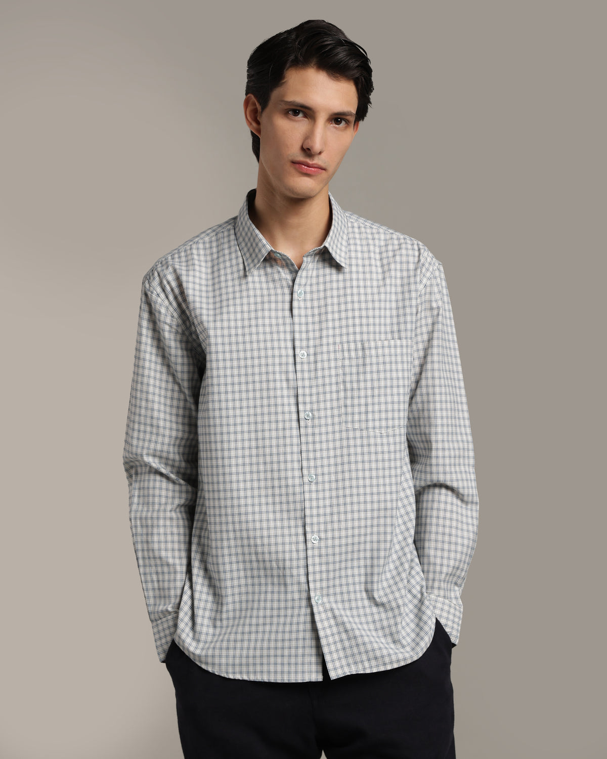 Indigo white Poplin Shirt