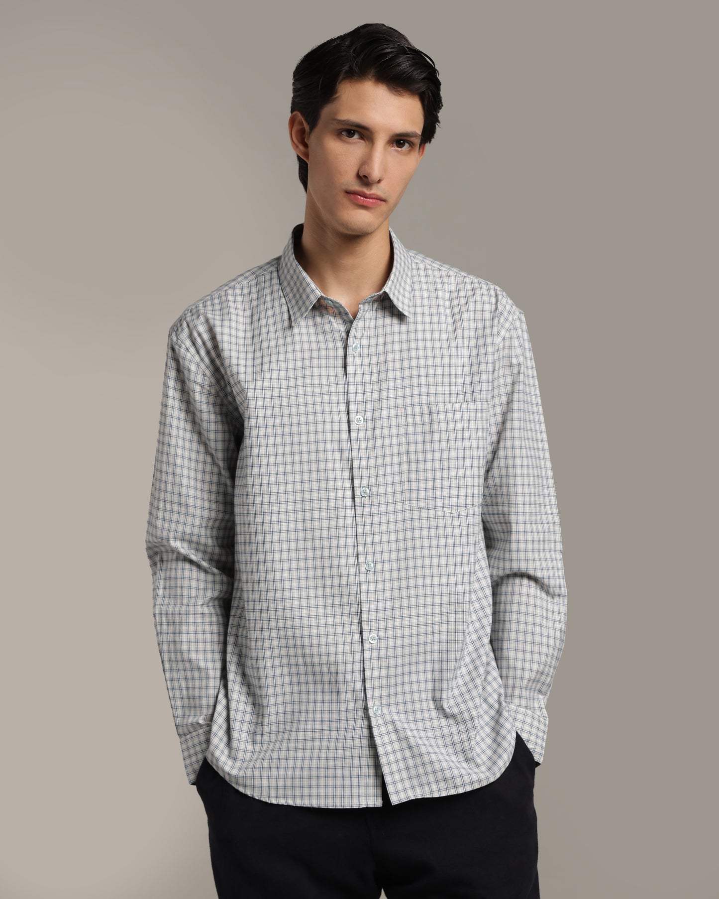 Indigo white Poplin Shirt