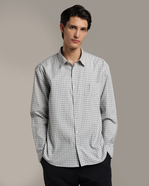 Indigo white Poplin Shirt