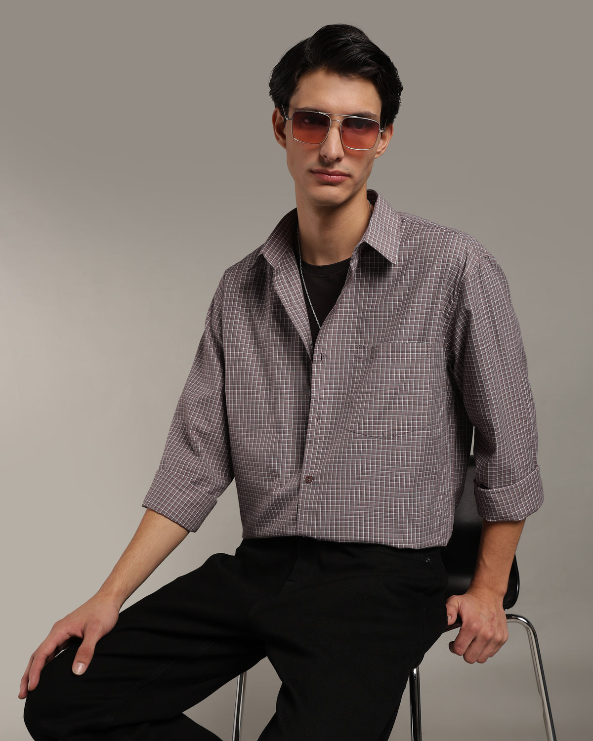 Dusty Mauve Poplin Shirt
