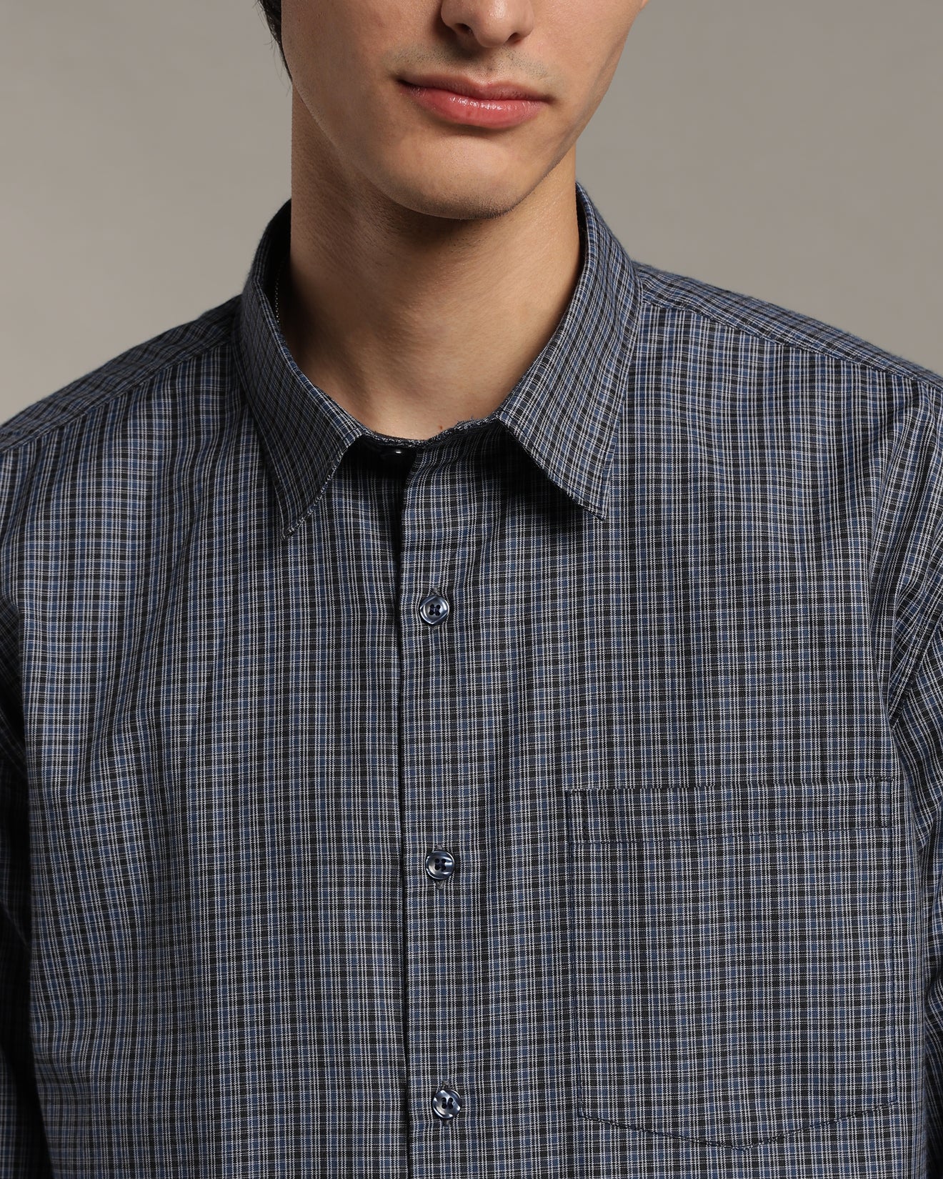 Dark Blue Poplin Shirt