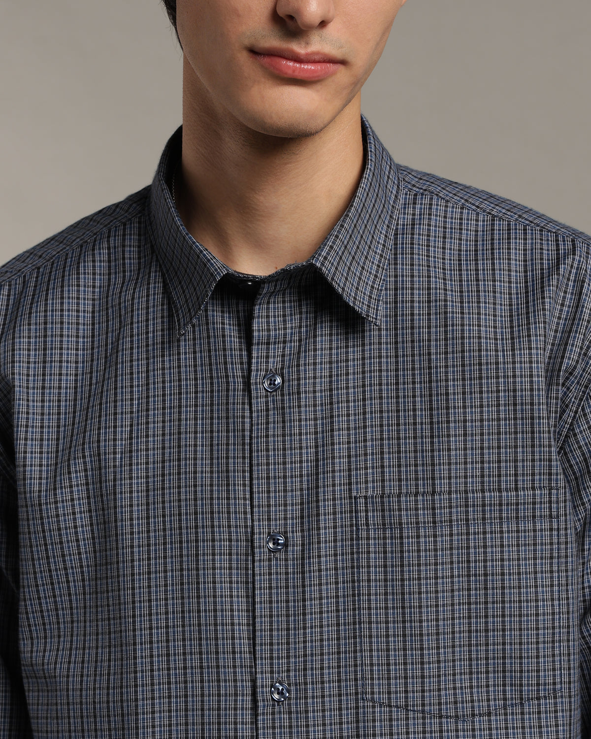 Dark Blue Poplin Shirt