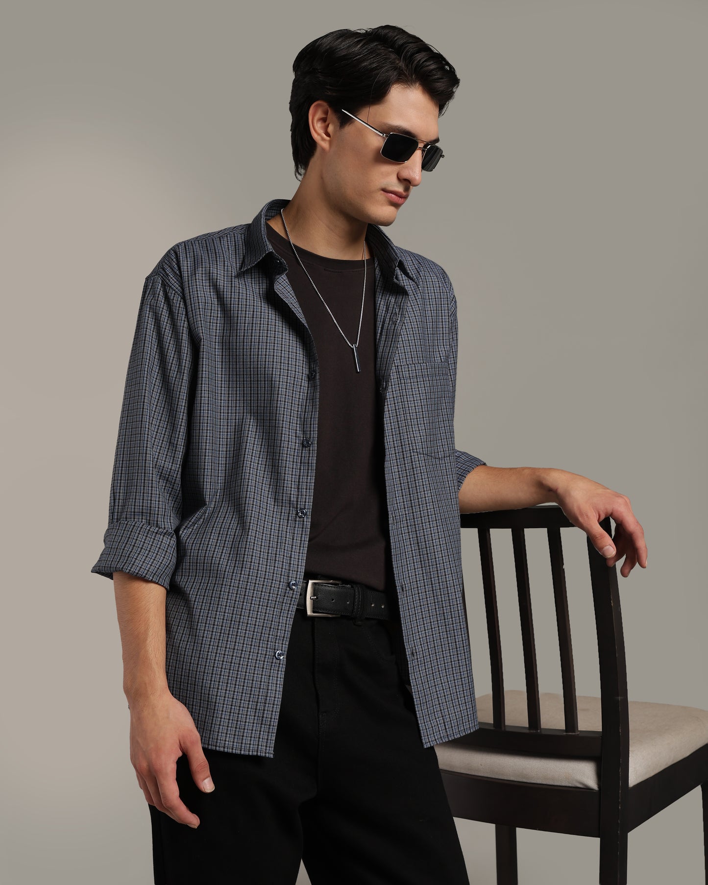 Dark Blue Poplin Shirt