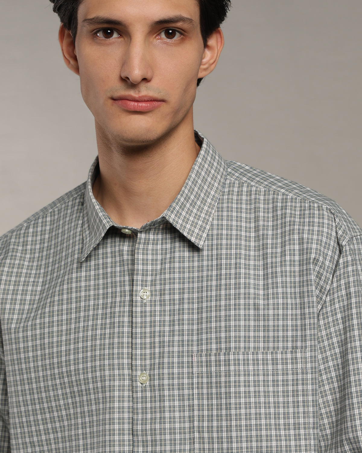 Olive Grey Poplin Shirt