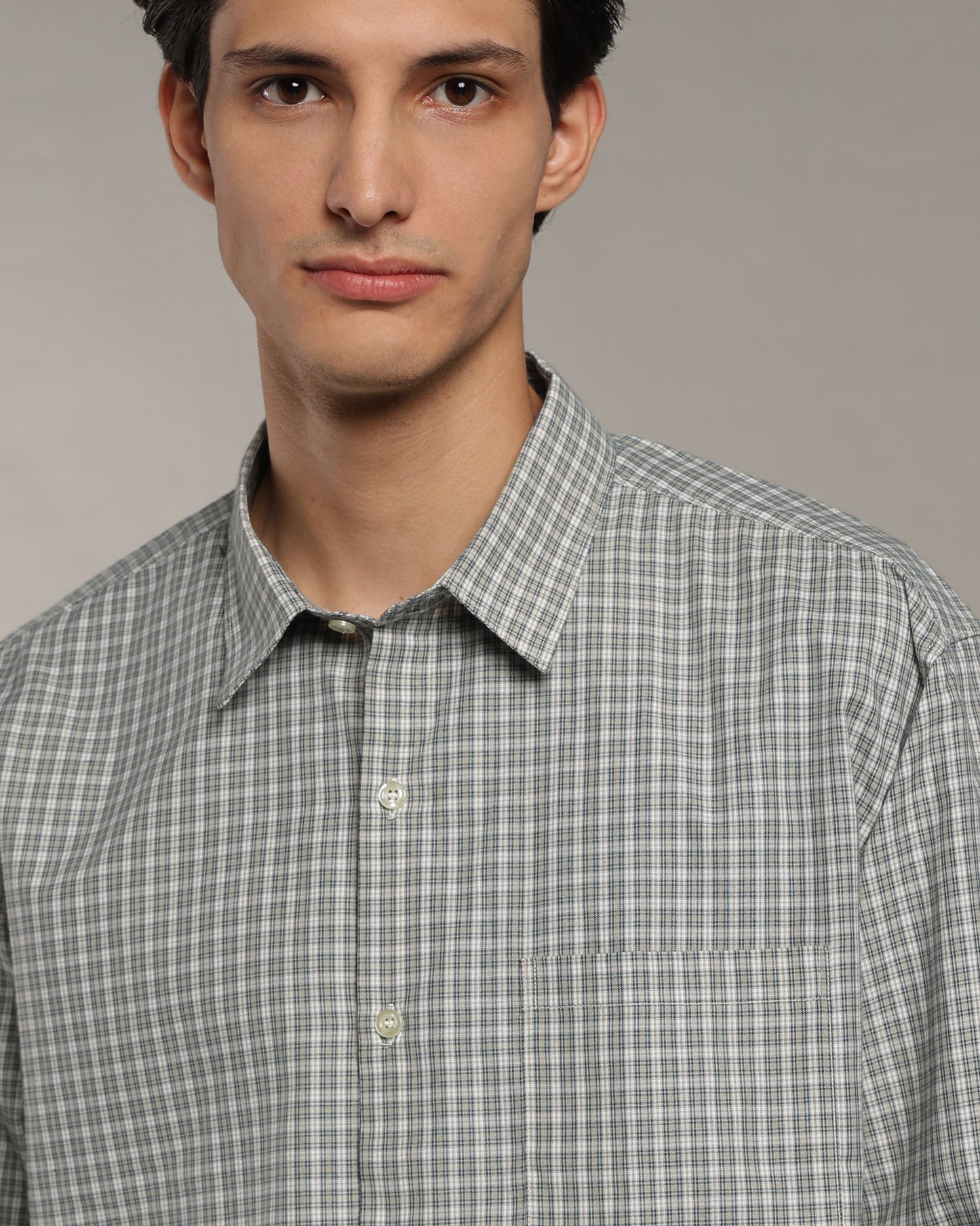 Olive Grey Poplin Shirt