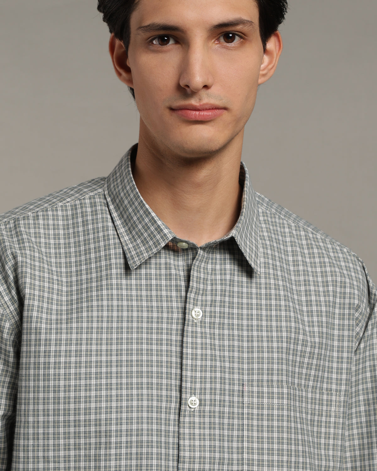 Olive Grey Poplin Shirt