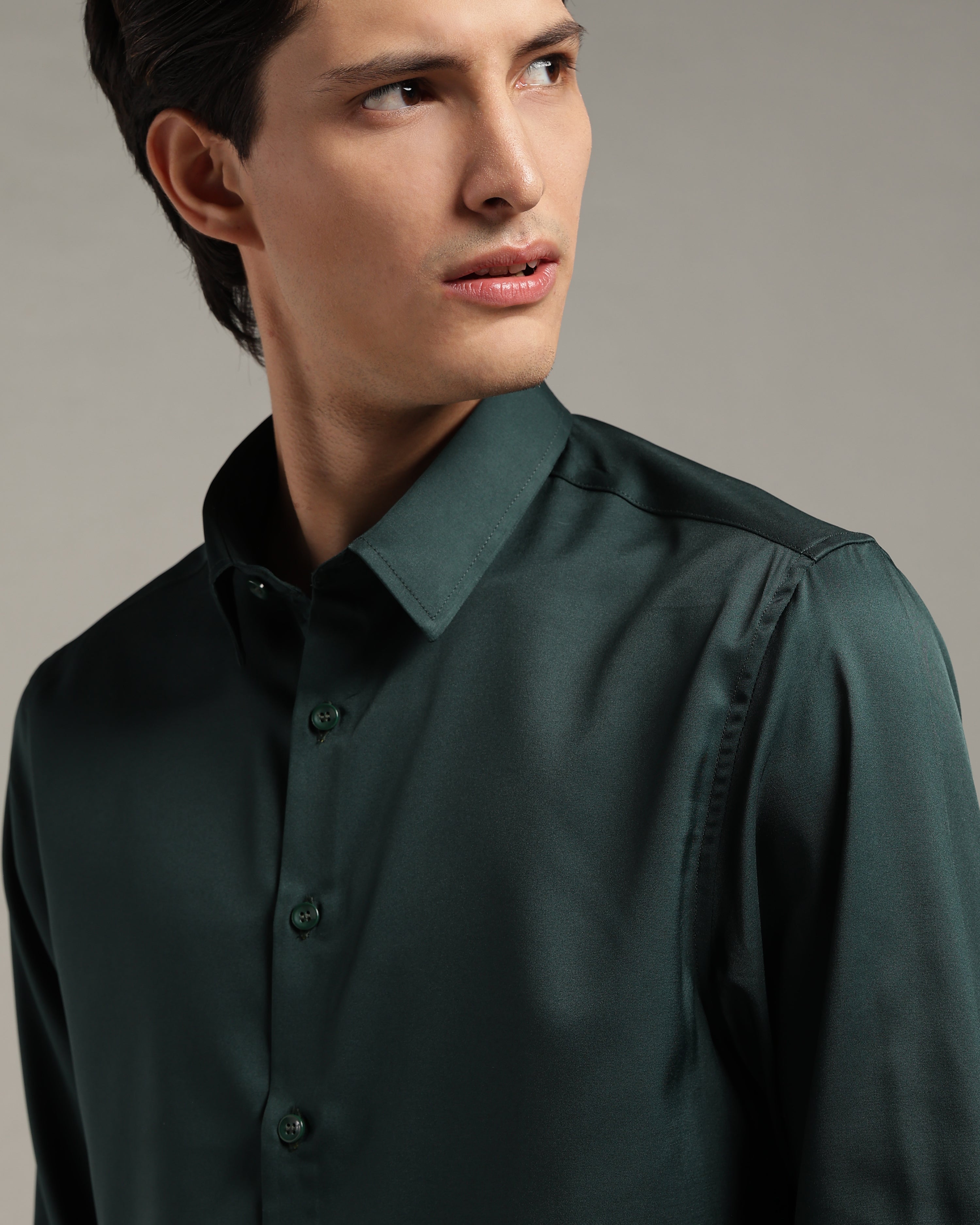 Luxe  Forest Green Slim Fit Shirt