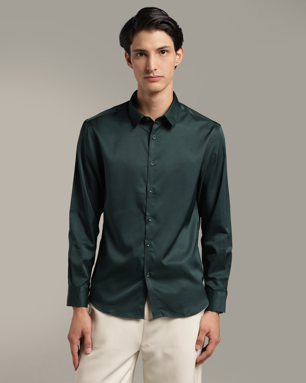 Luxe  Forest Green Slim Fit Shirt