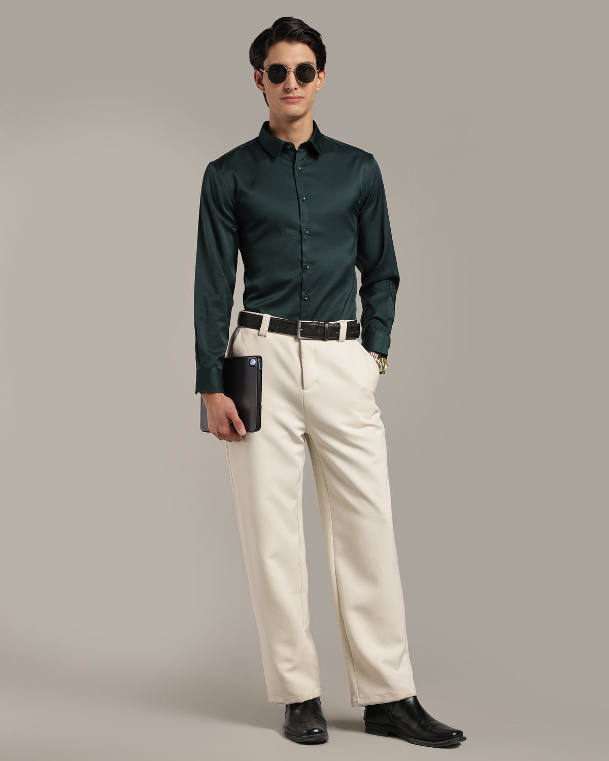 Luxe  Forest Green Slim Fit Shirt