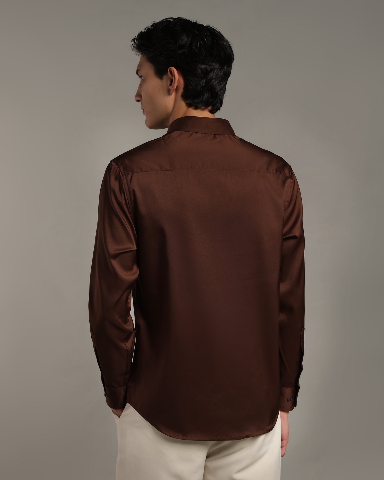 Luxe  Coffee Brown Slim Fit Shirt