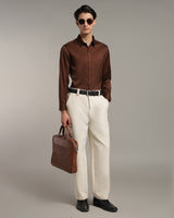 Luxe  Coffee Brown Slim Fit Shirt
