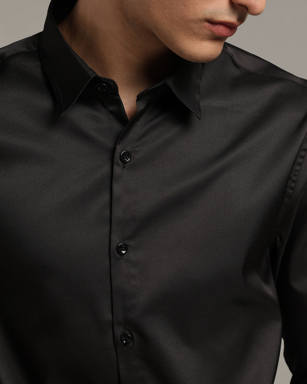 Luxe Black Slim Fit Shirt