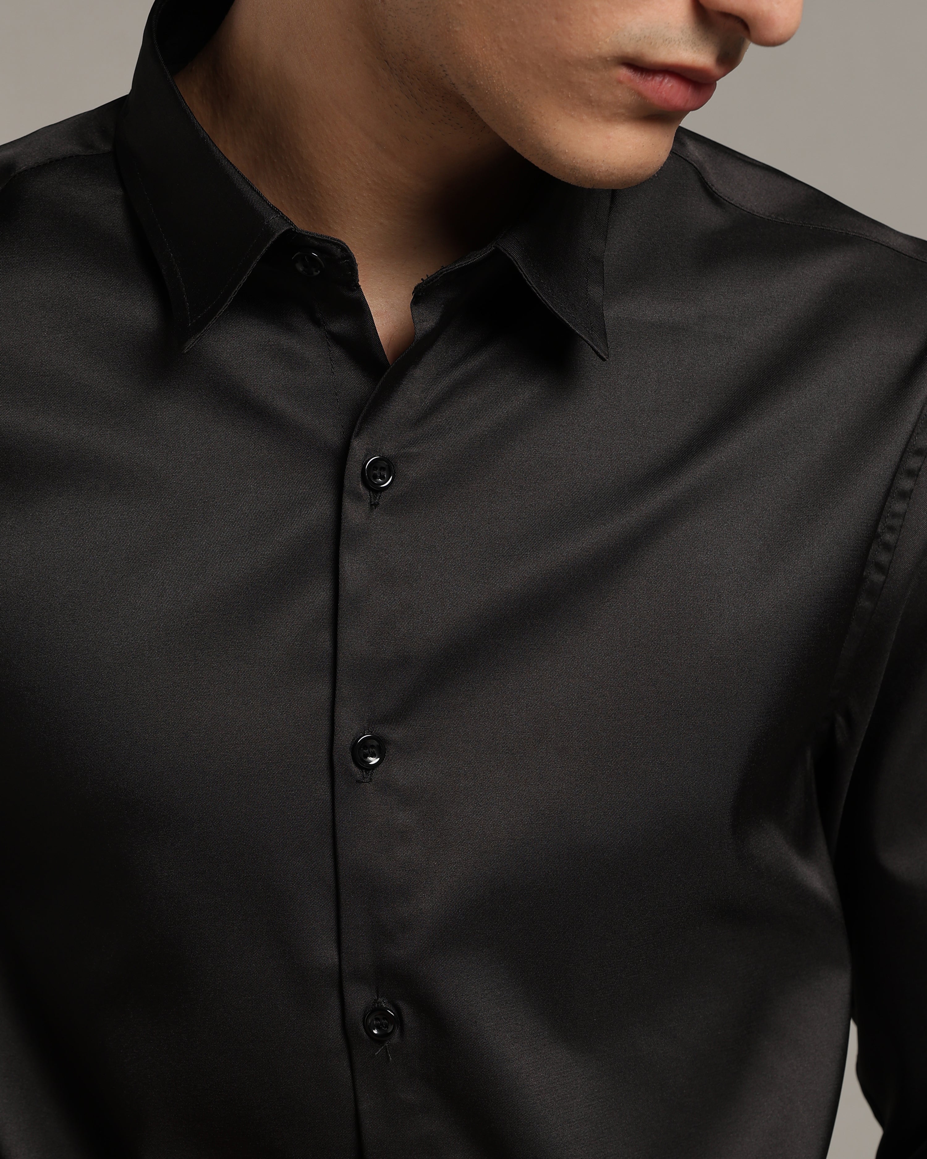 Luxe Black Slim Fit Shirt
