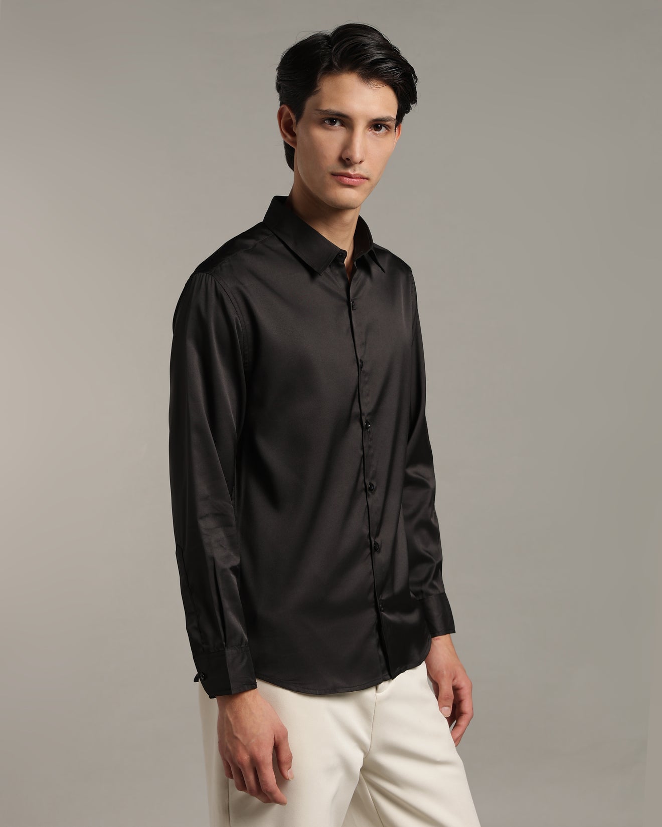 Luxe Black Slim Fit Shirt