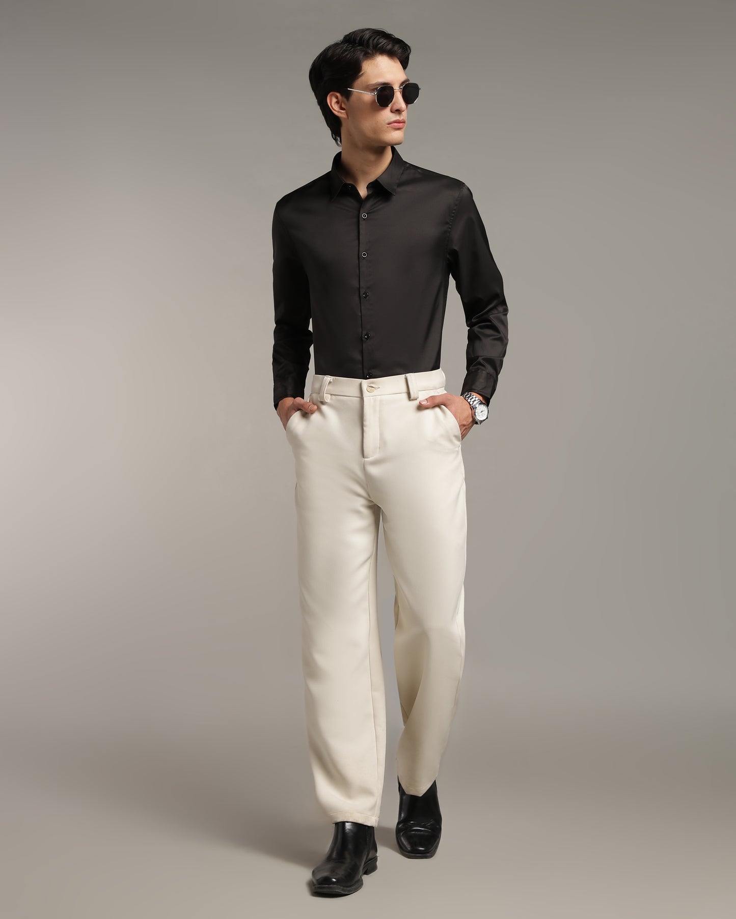 Luxe Black Slim Fit Shirt