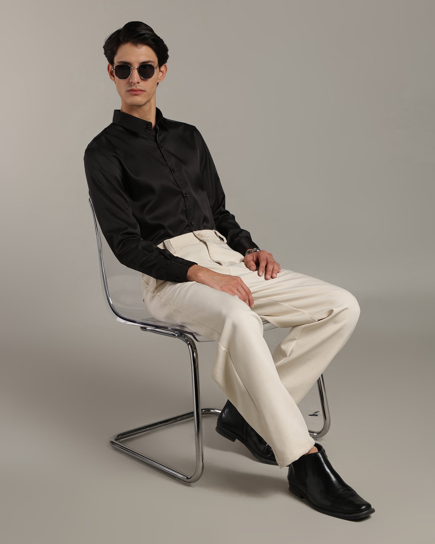 Luxe Black Slim Fit Shirt
