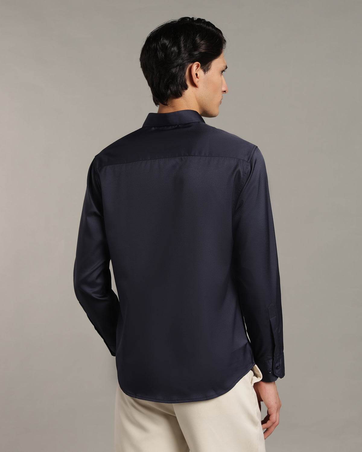 Luxe  Navy Blue Slim Fit Shirt