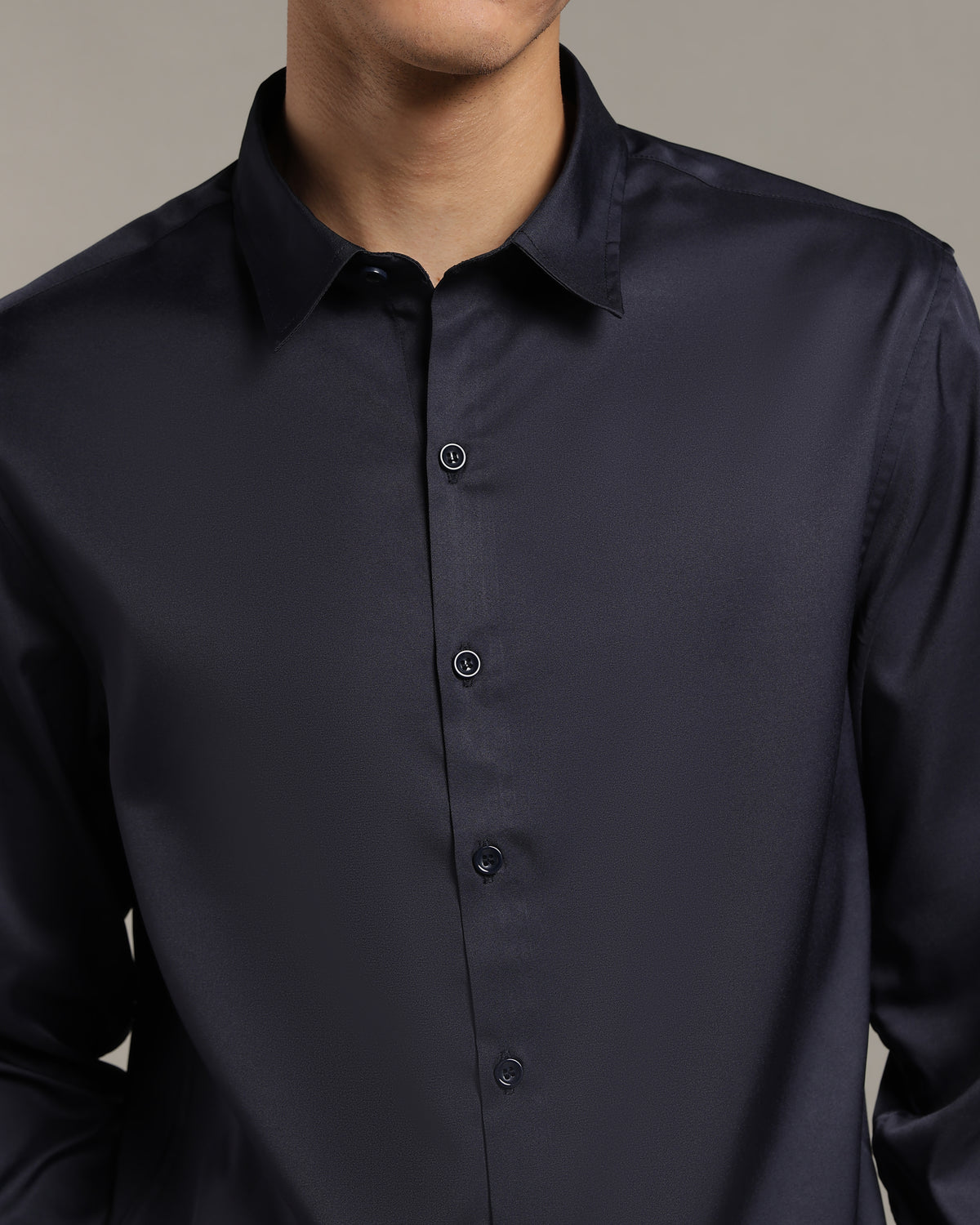 Luxe  Navy Blue Slim Fit Shirt