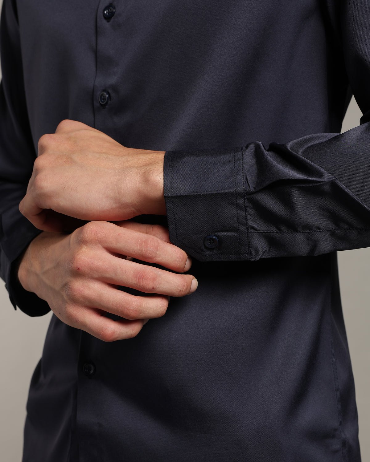 Luxe  Navy Blue Slim Fit Shirt