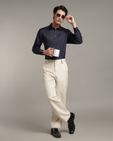 Luxe  Navy Blue Slim Fit Shirt