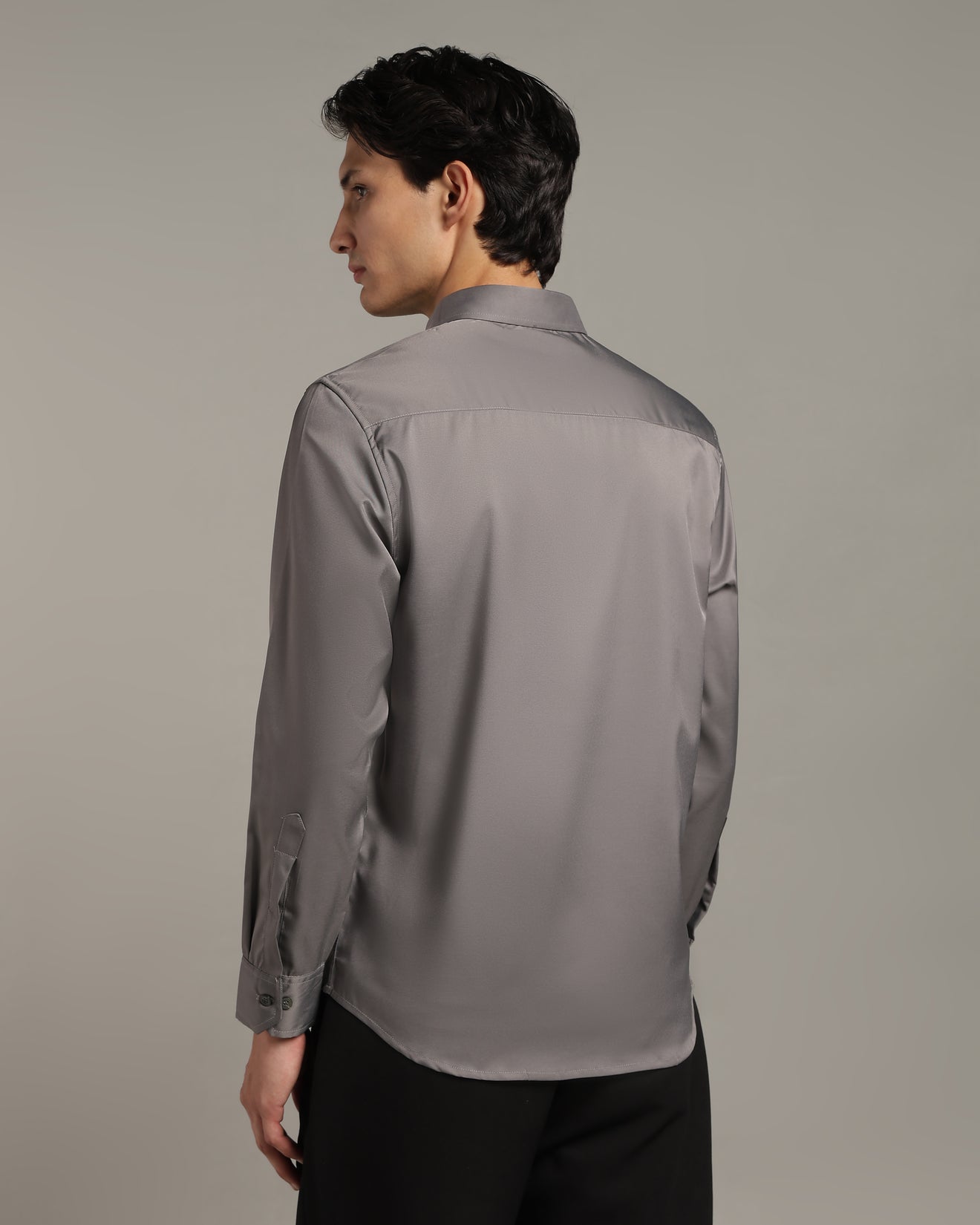 Luxe  Steel Grey Slim Fit Shirt