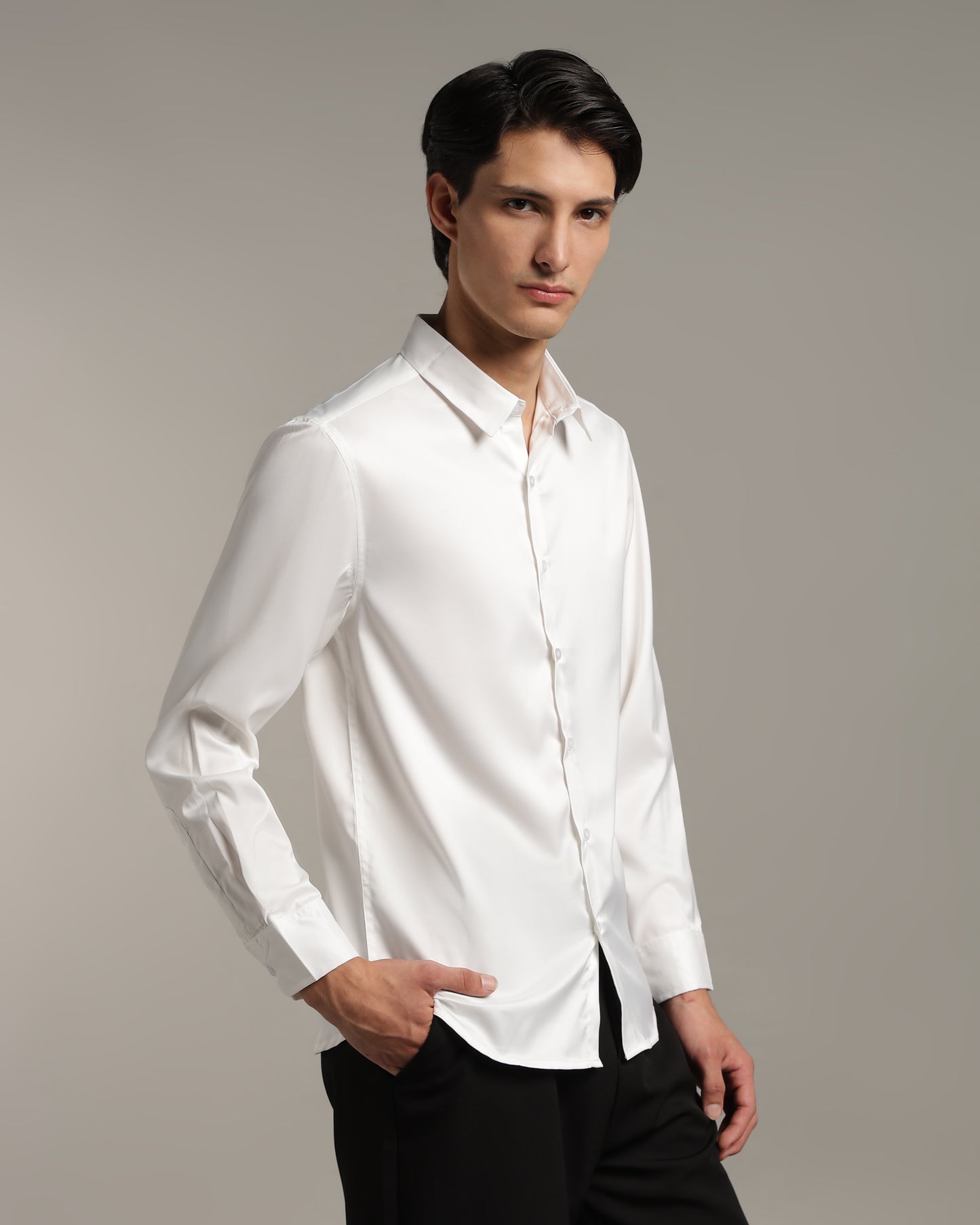 Luxe White Slim Fit Shirt