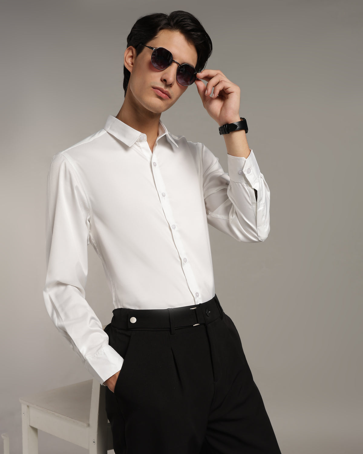 Luxe White Slim Fit Shirt