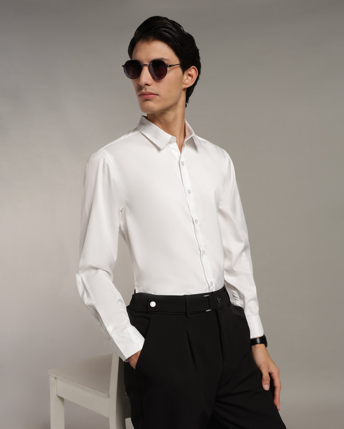 Luxe White Slim Fit Shirt