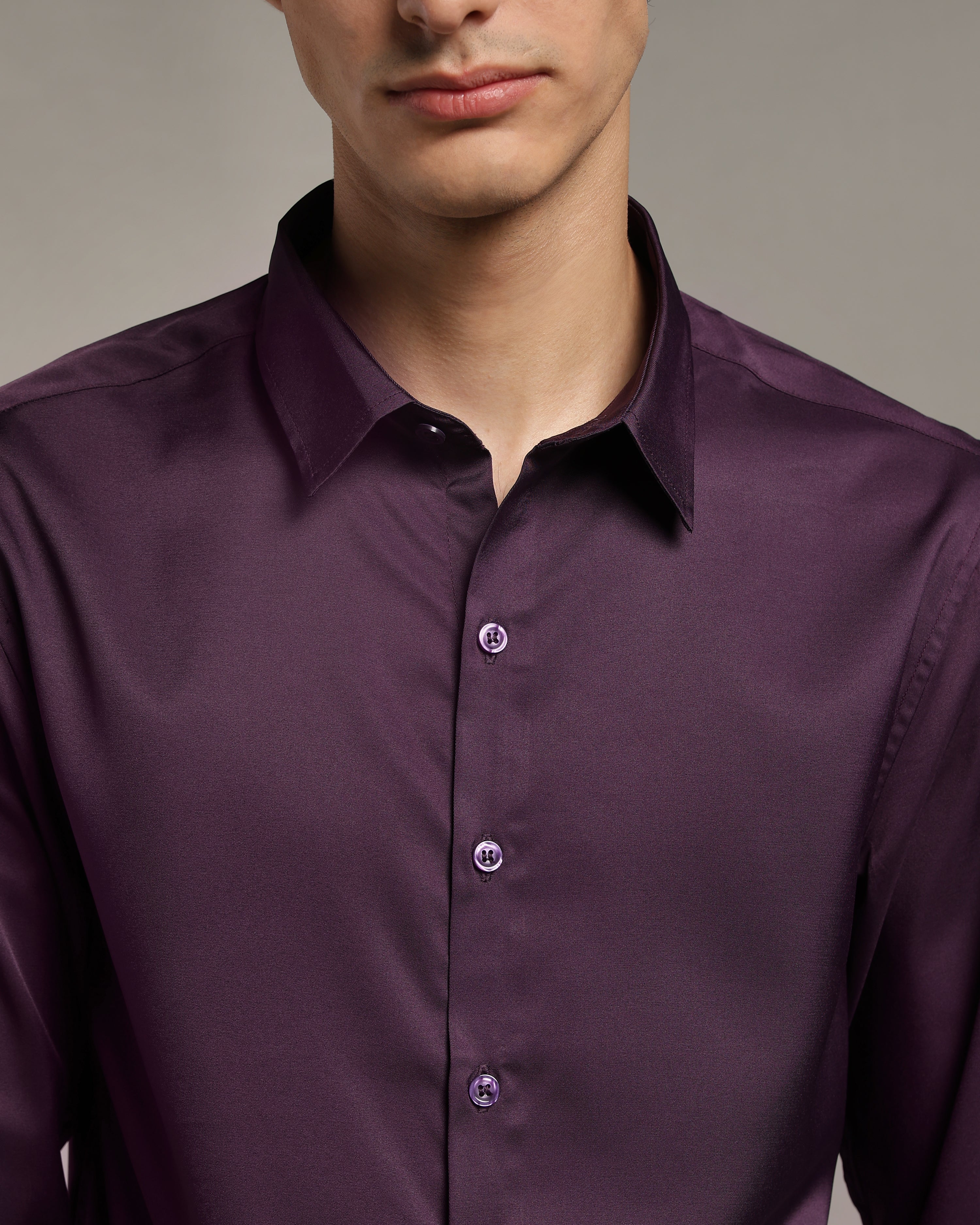 Luxe Deep Plum Slim Fit Shirt