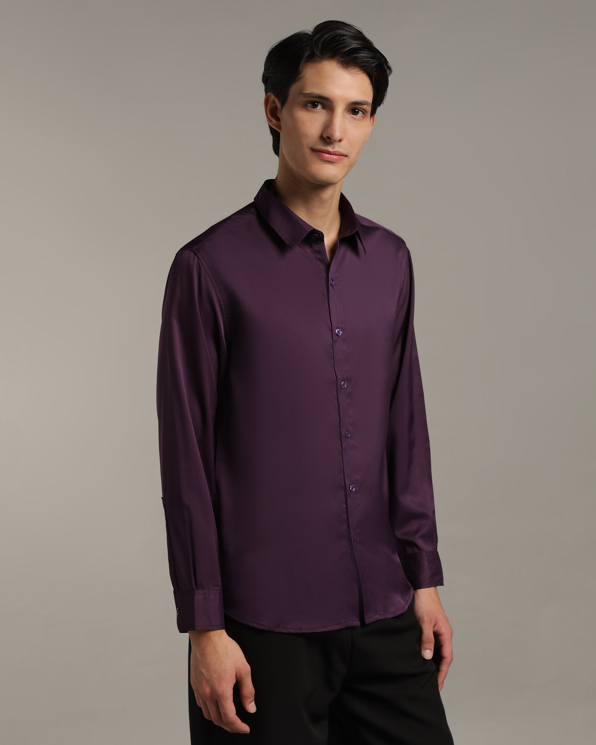 Luxe Deep Plum Slim Fit Shirt