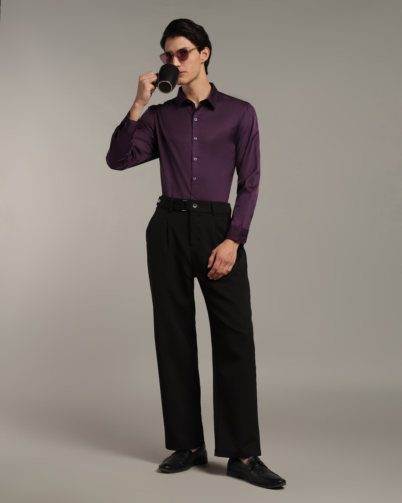 Luxe Deep Plum Slim Fit Shirt