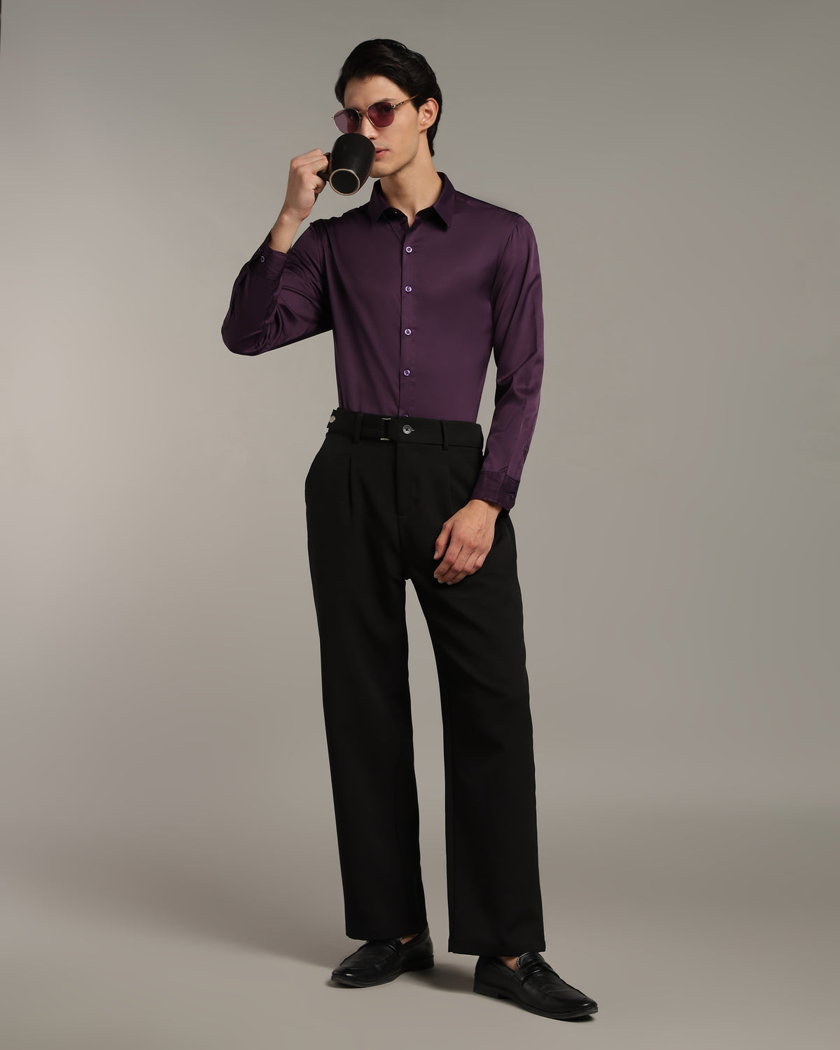 Luxe Deep Plum Slim Fit Shirt