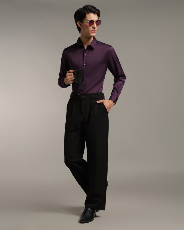 Luxe Deep Plum Slim Fit Shirt
