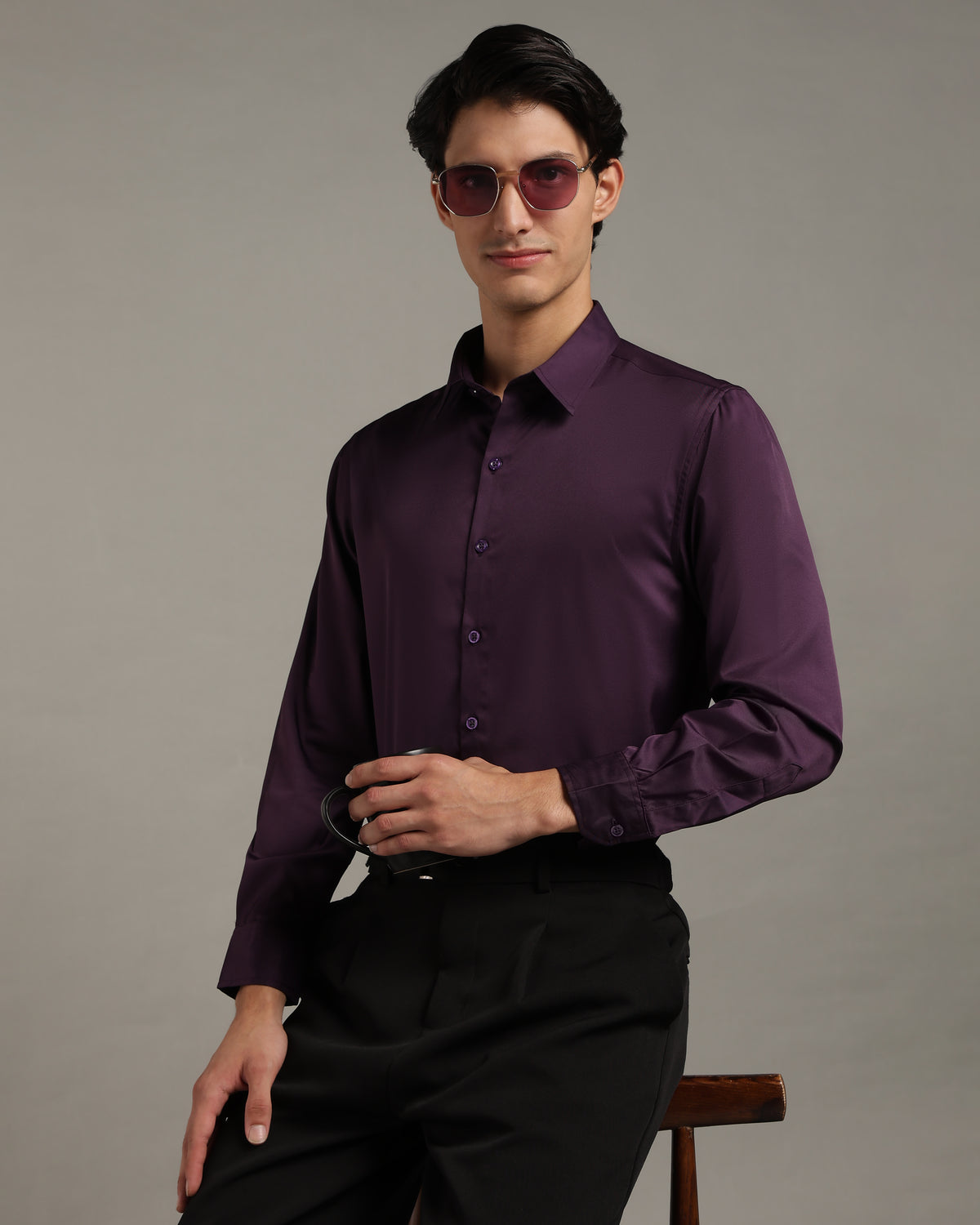Luxe Deep Plum Slim Fit Shirt