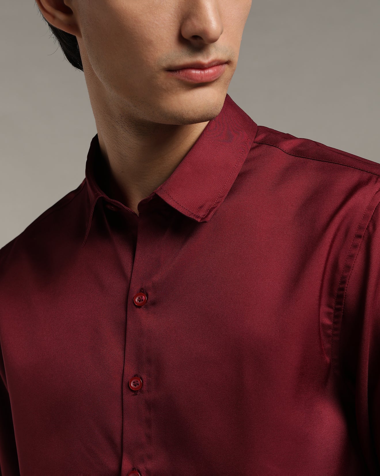 Luxe  Wine Slim Fit Shirt
