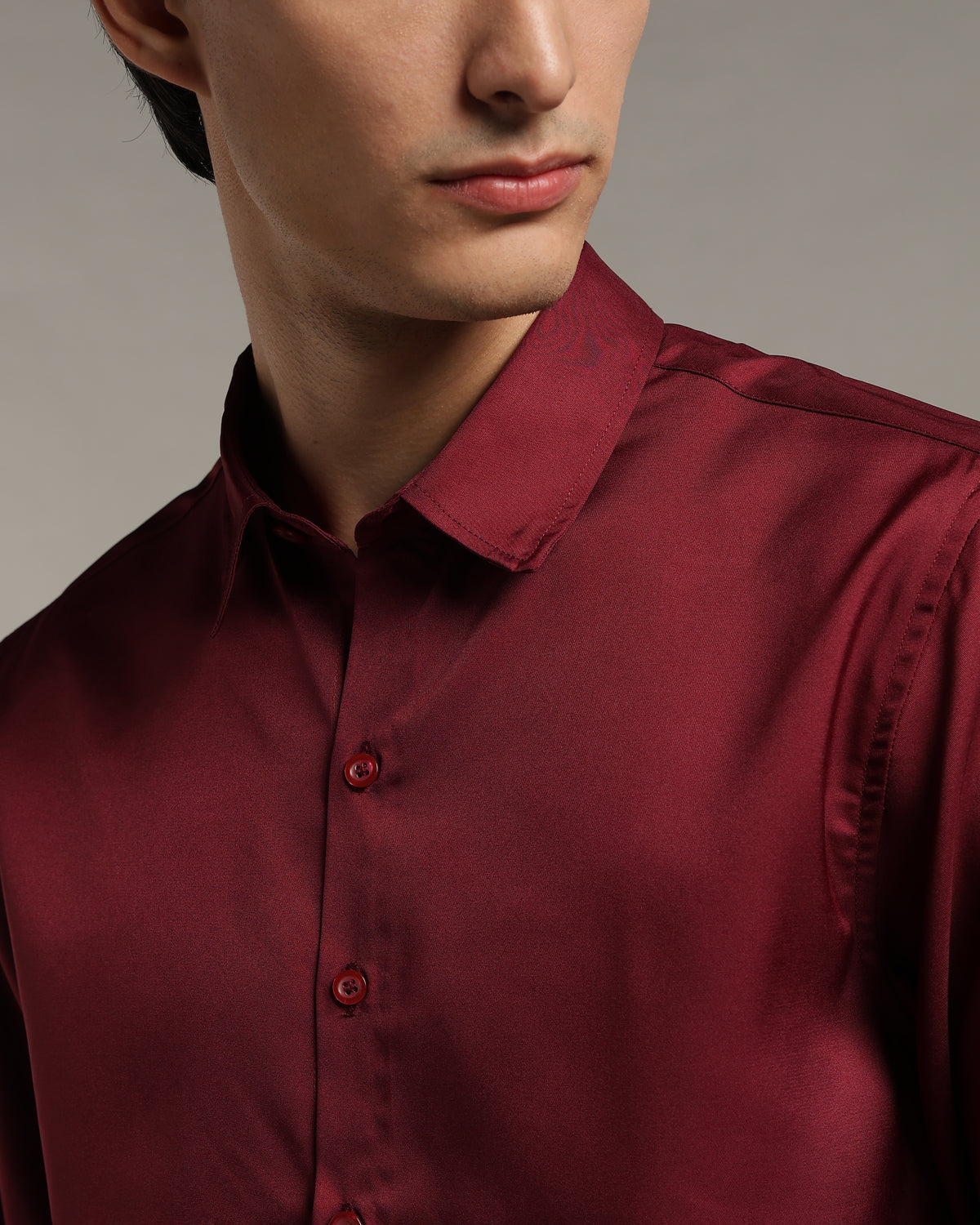 Luxe  Wine Slim Fit Shirt