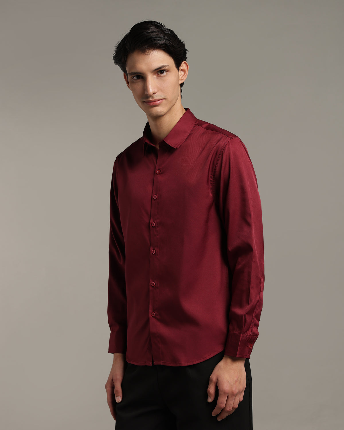 Luxe  Wine Slim Fit Shirt