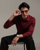 Luxe  Wine Slim Fit Shirt