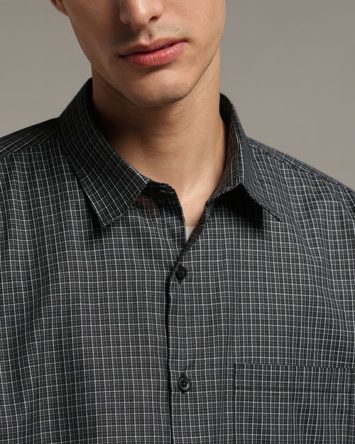 Charcoal Black Poplin Shirt