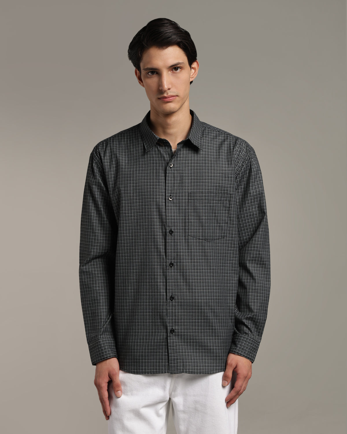 Charcoal Black Poplin Shirt