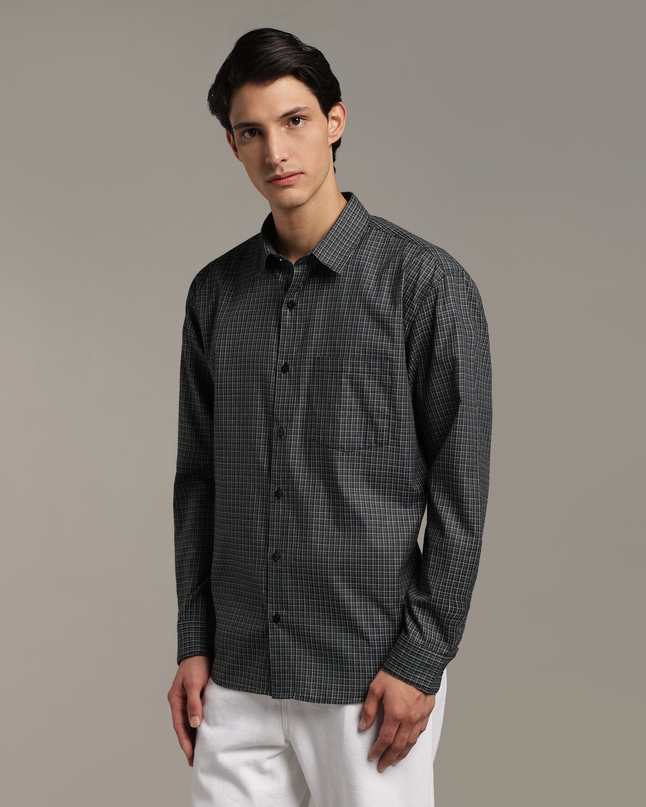 Charcoal Black Poplin Shirt