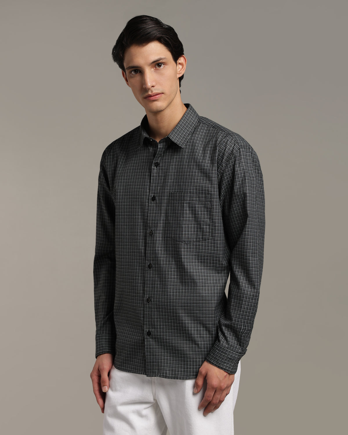 Charcoal Black Poplin Shirt