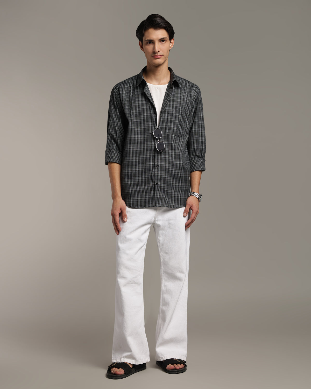 Charcoal Black Poplin Shirt