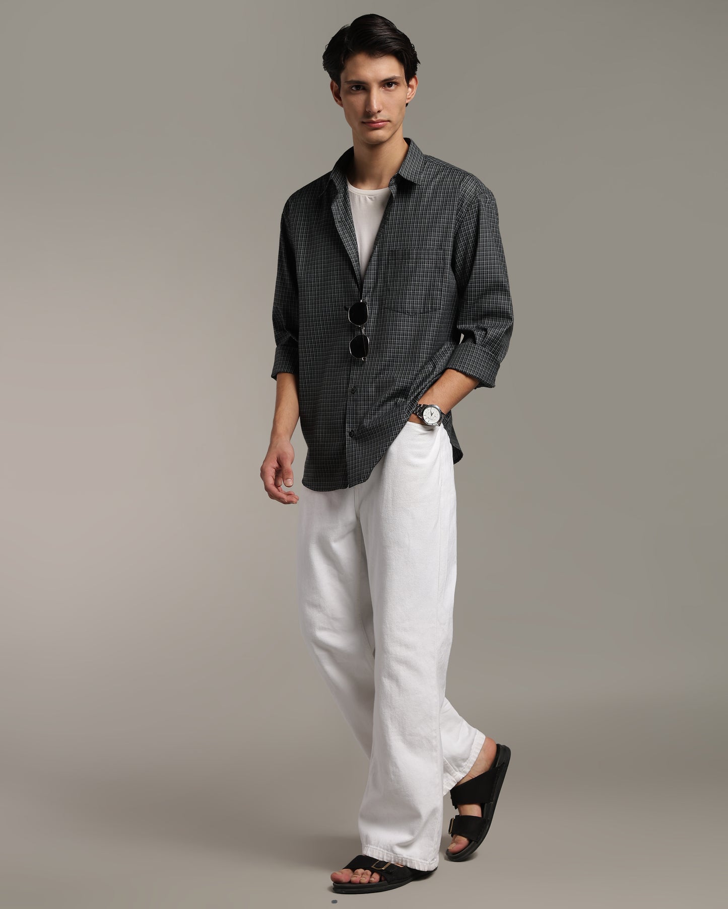 Charcoal Black Poplin Shirt