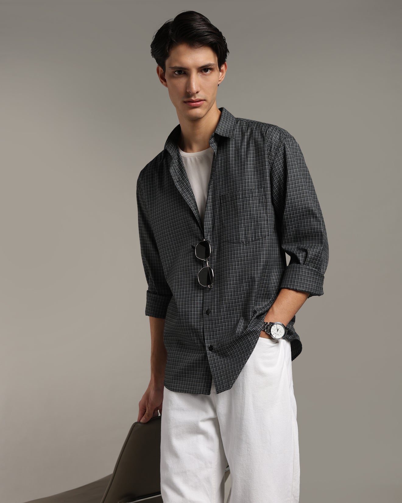 Charcoal Black Poplin Shirt