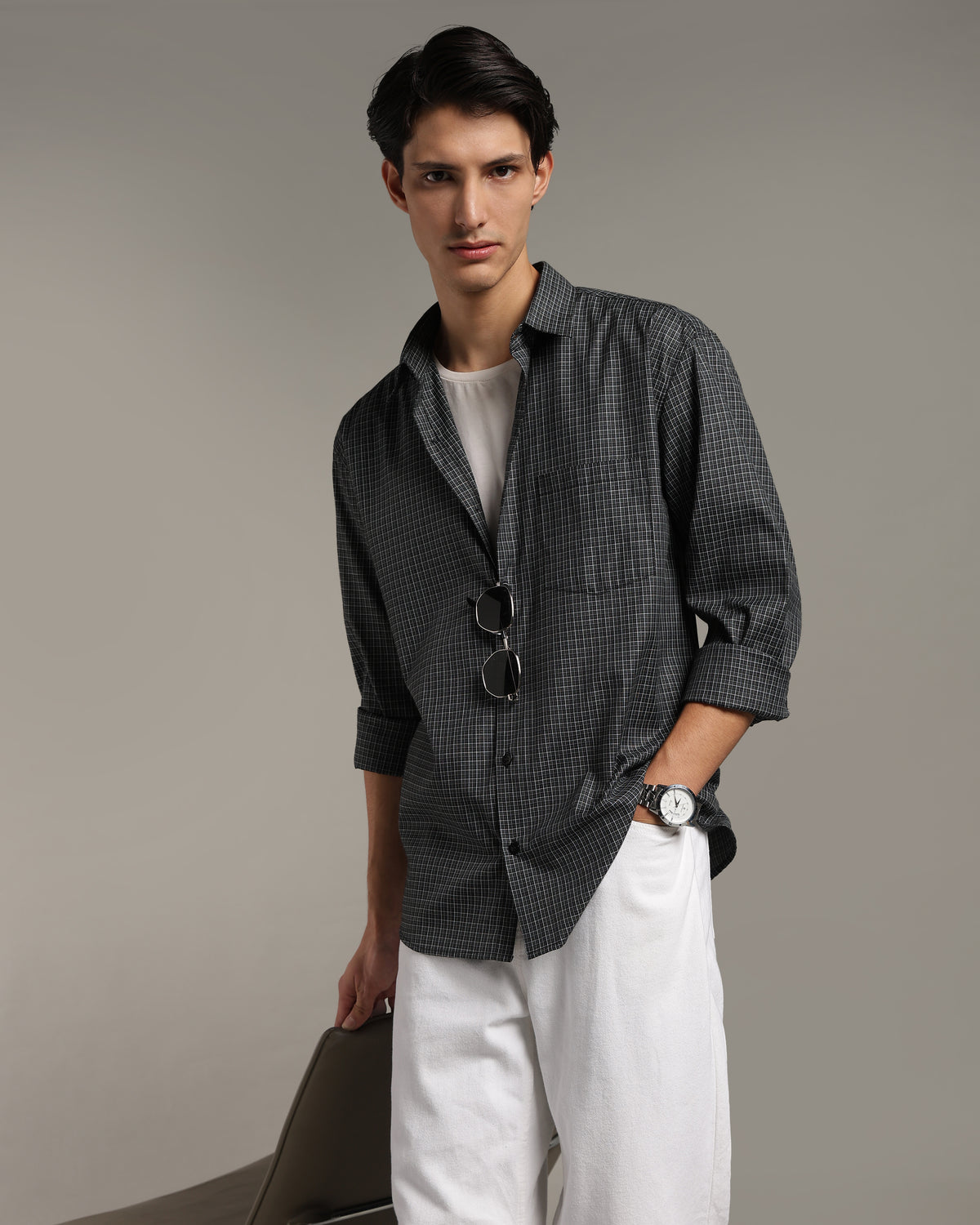 Charcoal Black Poplin Shirt