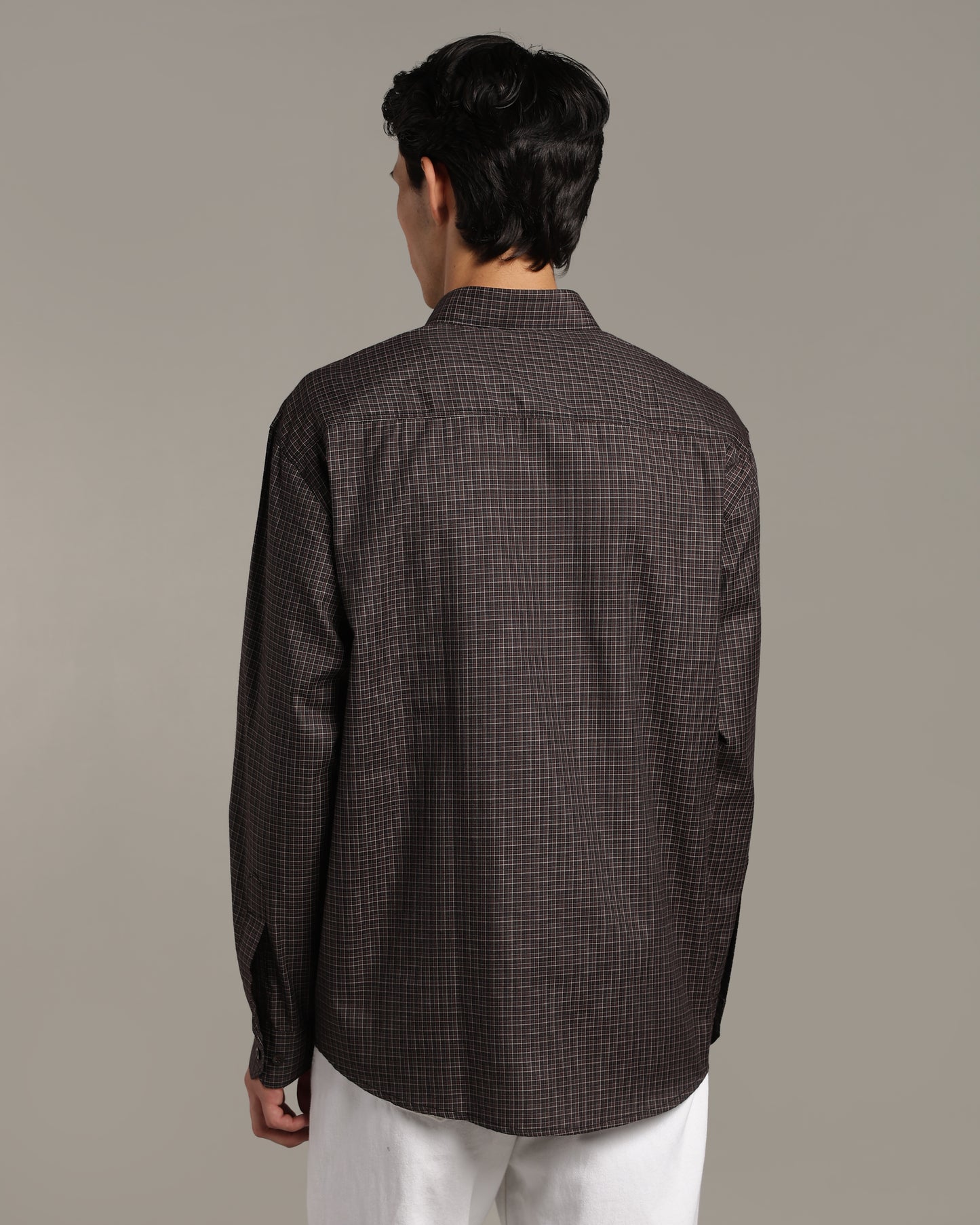 Deep Brown Poplin Shirt