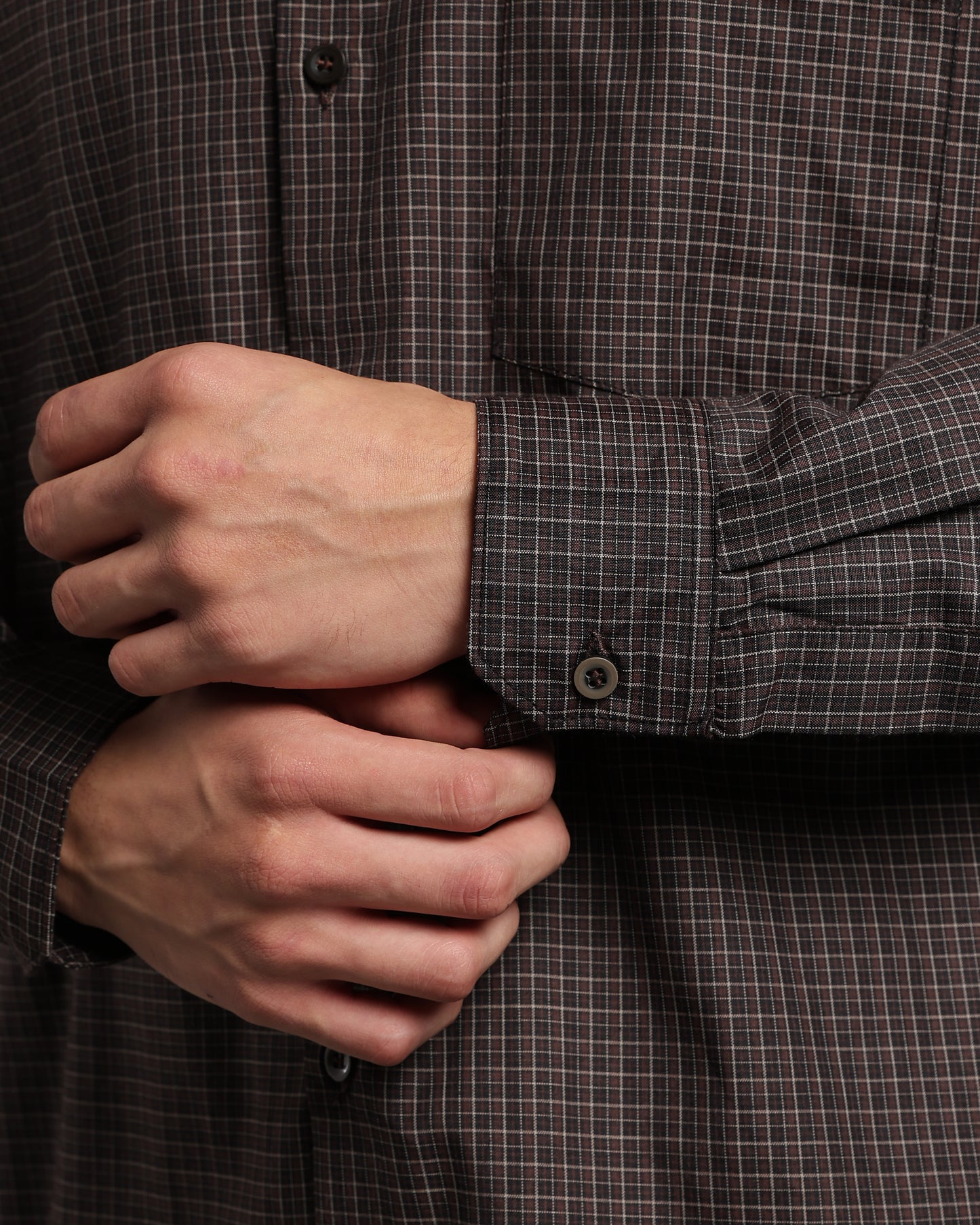 Deep Brown Poplin Shirt