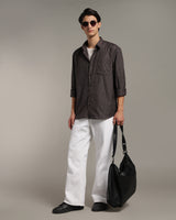 Deep Brown Poplin Shirt