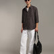 Deep Brown Poplin Shirt